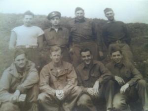 Joe Shortall (second from left, front row) during World War II