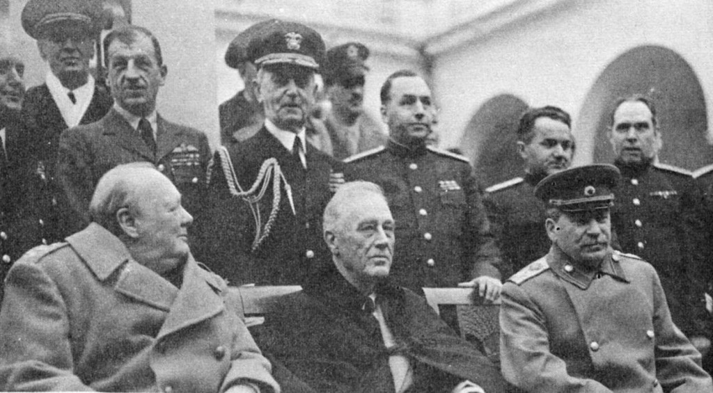 Admirals King, top left and Leahy, behind FDR, at the Yalta Conference in June 1945  